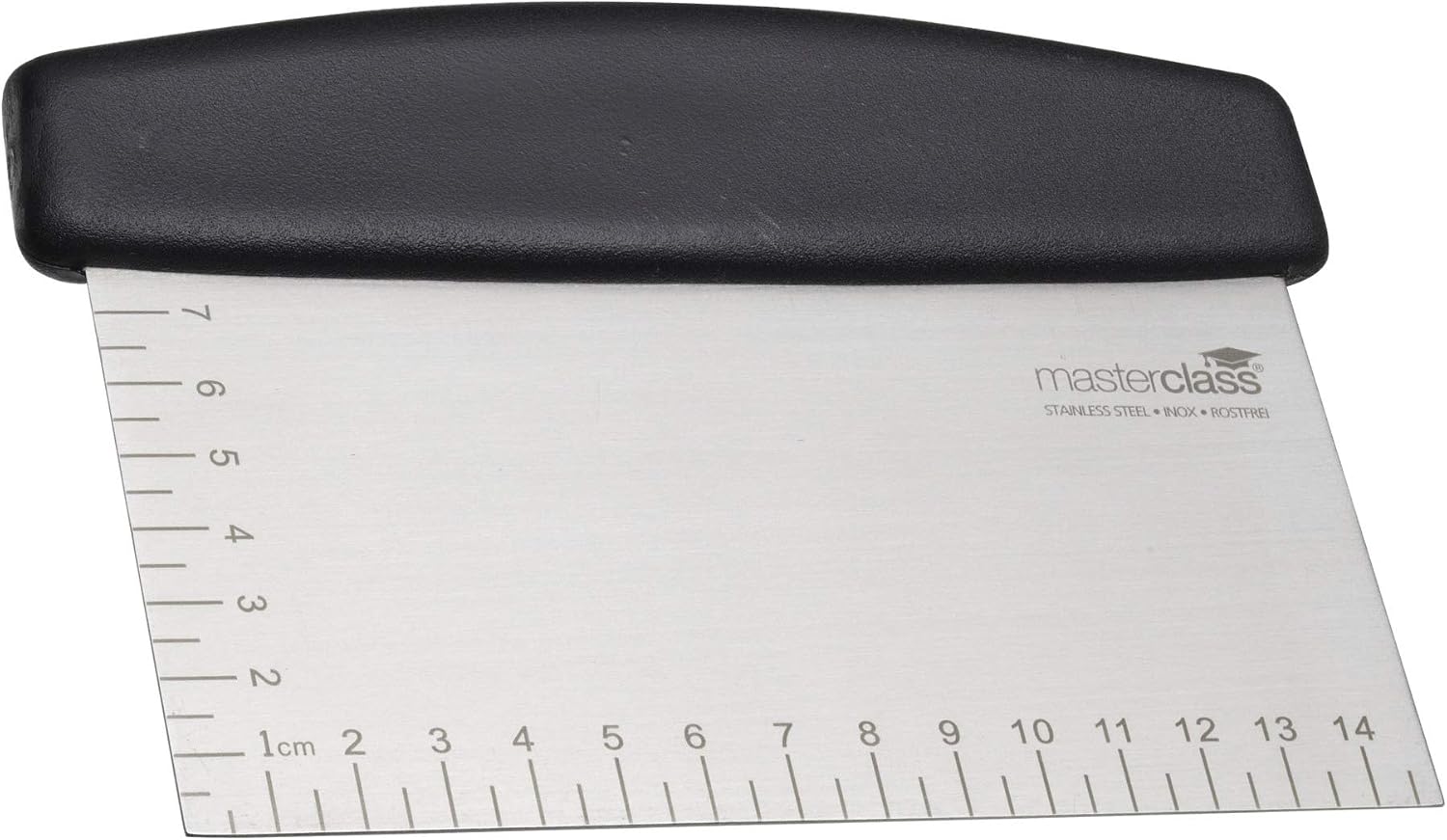 MasterClass Dough Scraper Cutter with Handle and Measuring Scale for Pizza Bread, Pastry, Stainless Steel, 15 x 7.5 cm, Silver - Image 3