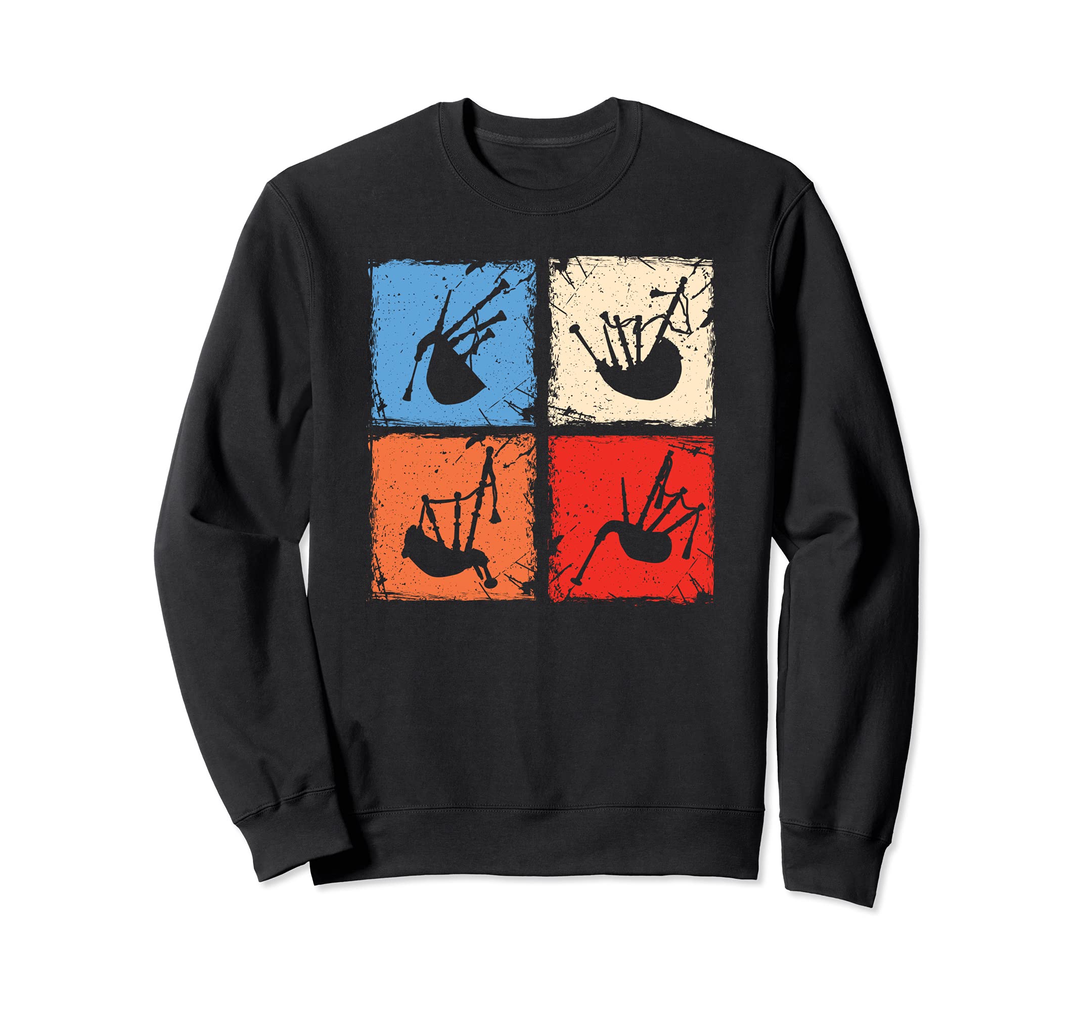 Retro squares bagpiper bagpipe bagpipes player Sweatshirt