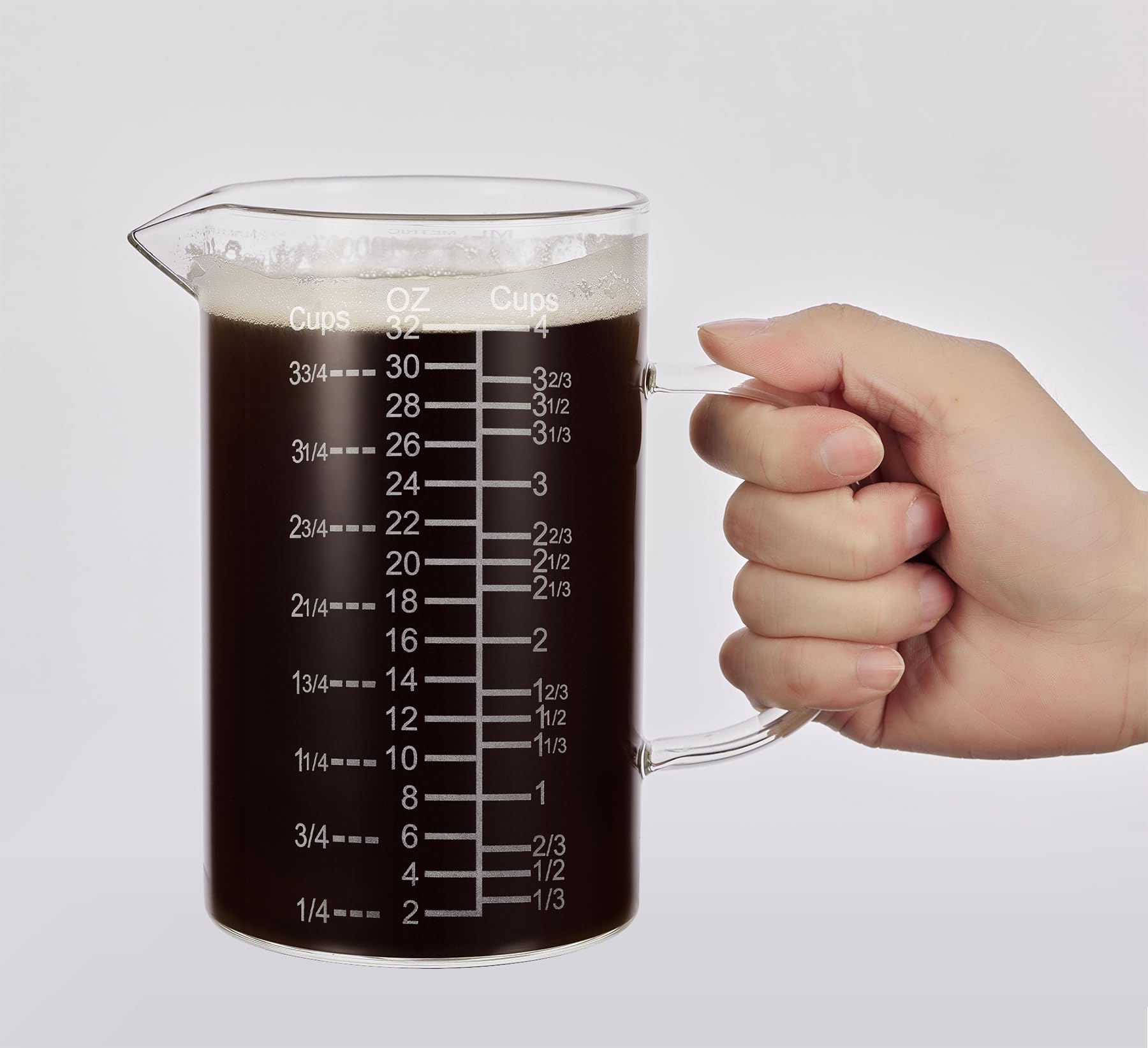 Ackers Etched Graduated Glass Measuring Cup