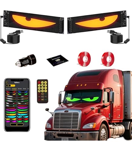 1-2 PCS Devil's Eye LED Screen Light Car Windshield Screen USB Plug-in