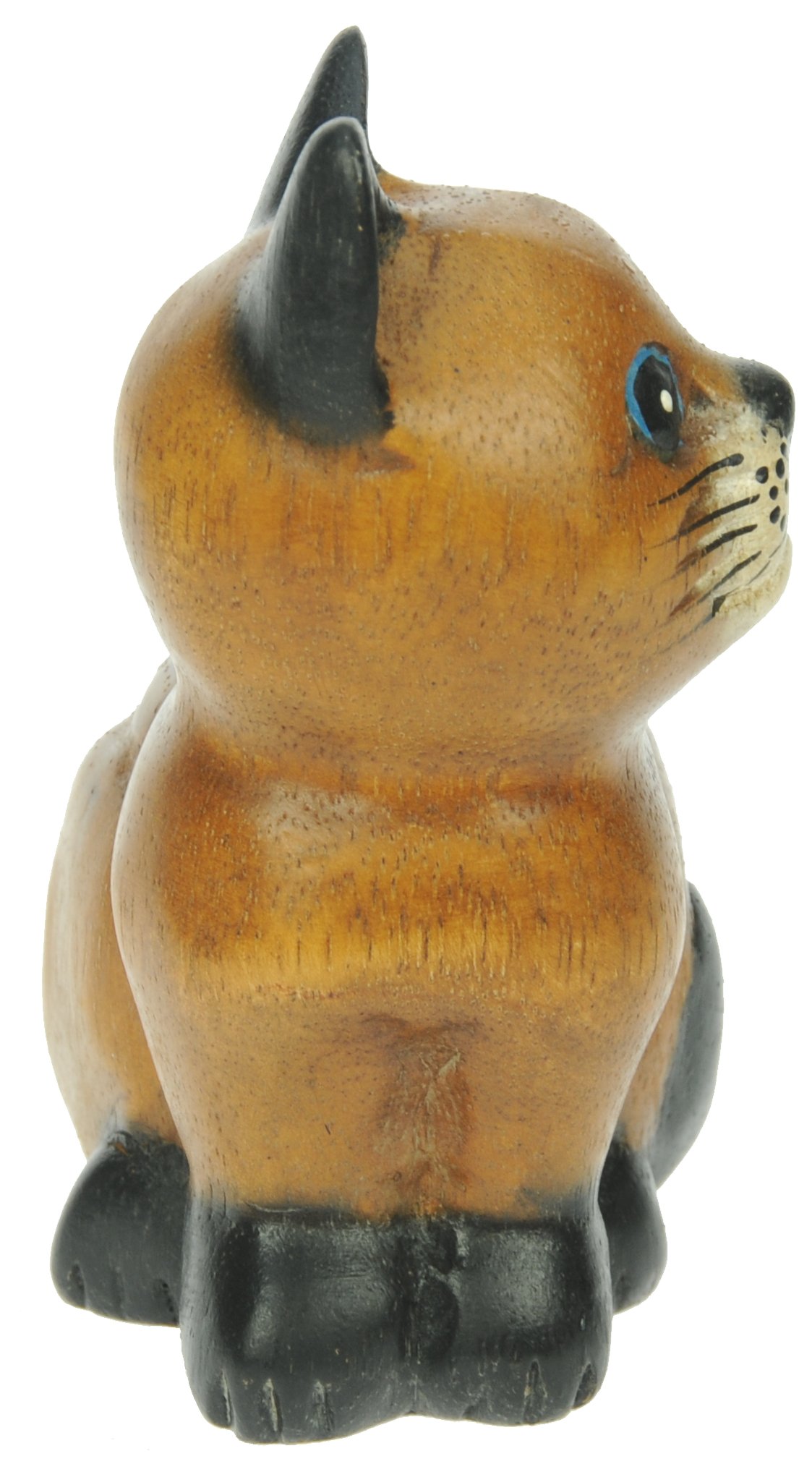 Namesakes Hand Carved Wooden Cute Cat Ornament Top Christmas and