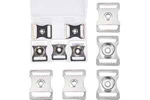 Joaoxoko Youth Baseball Helmet Buckles - 10pcs Stainless Steel Sports Chin Strap Adapter, Repair Kit for Catcher Helmet