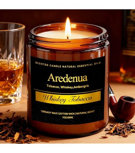 whisky and tobacco candle Amazon.com: Whiskey Tobacco Candle – Manly Scented Candle for Men,  Masculine Soy Candles with Whiskey & Tobacco Aroma, Long Lasting Rustic  Candles for Home, Bar, Office, Lounge, Gift for Men : Home