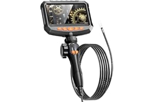 Hijoy Endoscope Camera with Light, 1080P Borescope Inspection with 5-inch Color Screen, IP67 Waterproof Industrial Borescope with 8 LEDs, 5.5ft Flexible Cable