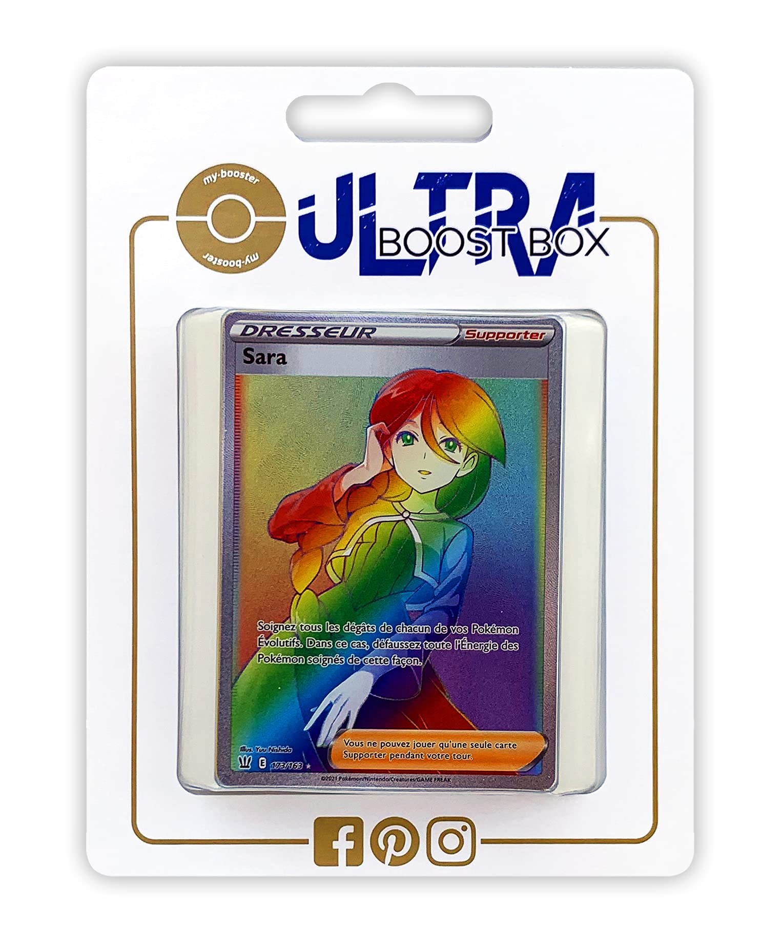 Sara (Cheryl) 173/163 Shiny Rainbow trainer - Ultraboost X Epée et Bouclier 5 Styles de Combat - Box of 10 Pokemon French cards