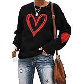 Yimoya Valentine Sweatshirt - Women's Cute Leopard Love Heart Shirt Gift