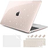 DONGKE for MacBook Air 13 inch Case 2021-2018 Release A2337 M1 A2179 A1932, Bling Plastic Hard Shell Case & Keyboard Cover Only Compatible with MacBook Air 13 inch Retina Fits Touch ID, Starlight