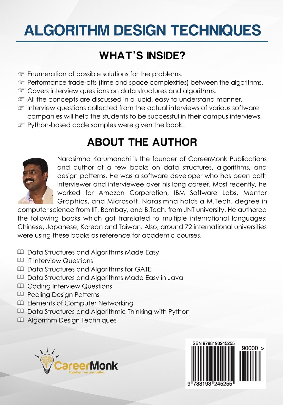 Algorithm Design Techniques: Recursion, Backtracking, Greedy, Divide and  Conquer, and Dynamic Programming: 9788193245255: Computer Science Books @  Amazon. ...