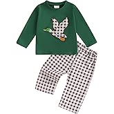Doqcey Toddler Boy Hunting Outfit Mallard Duck Long Sleeve Sweatshirt Top Casual Pants Set Baby Duck Hunter Clothes