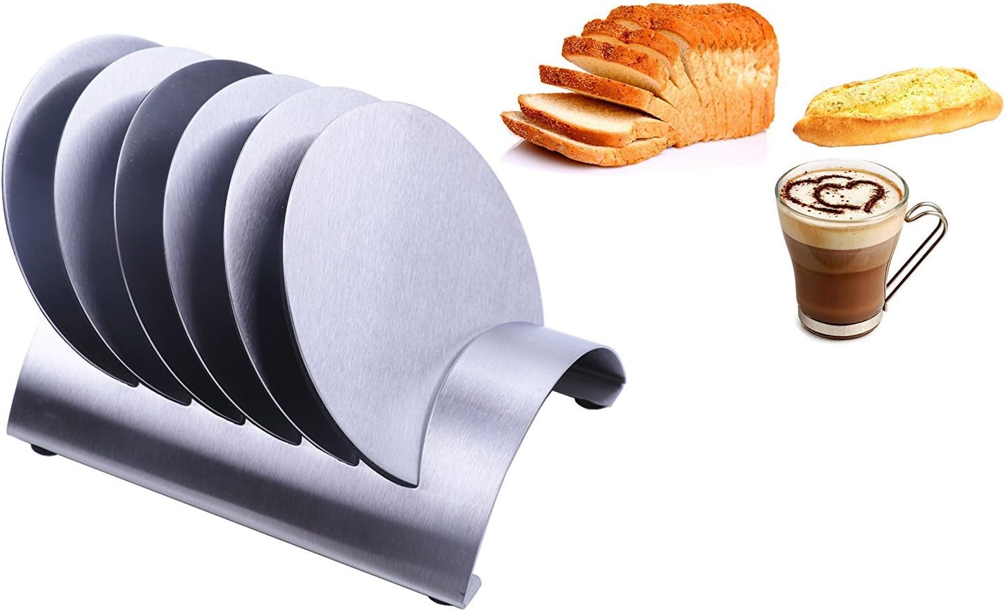 Round Style Stainless Steel Coasters Set Bowls Mat Placemats With Holder