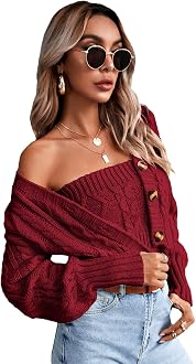 Romwe Women's Loose Long Sleeve Knit 