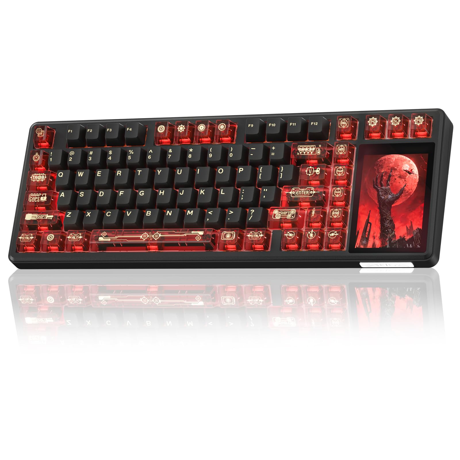 Photo 1 of Aula L99 Wireless Mechanical Keyboard with Smart Touch Screen,Tri-Mode Hot Swappable Custom Gaming Keyboard,RGB Backlit,PBT Keycap,Gasket Mount Creamy Sounding Computer Keyboards for Office PC,84 Keys