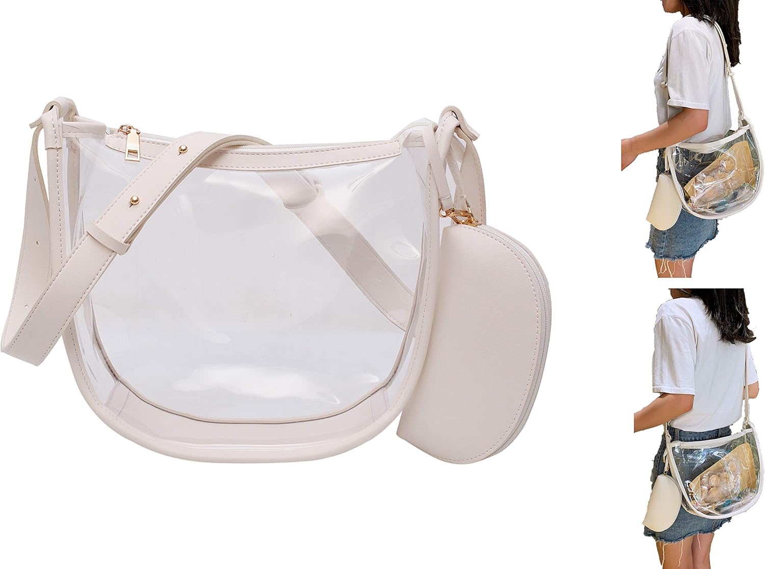 clear plastic shoulder bag