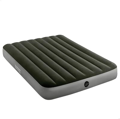 64762 - Colchão insuflável de 2 lugares com bomba de pé Fiber-Tech Downy, mede 137 x 191 x 25 cm