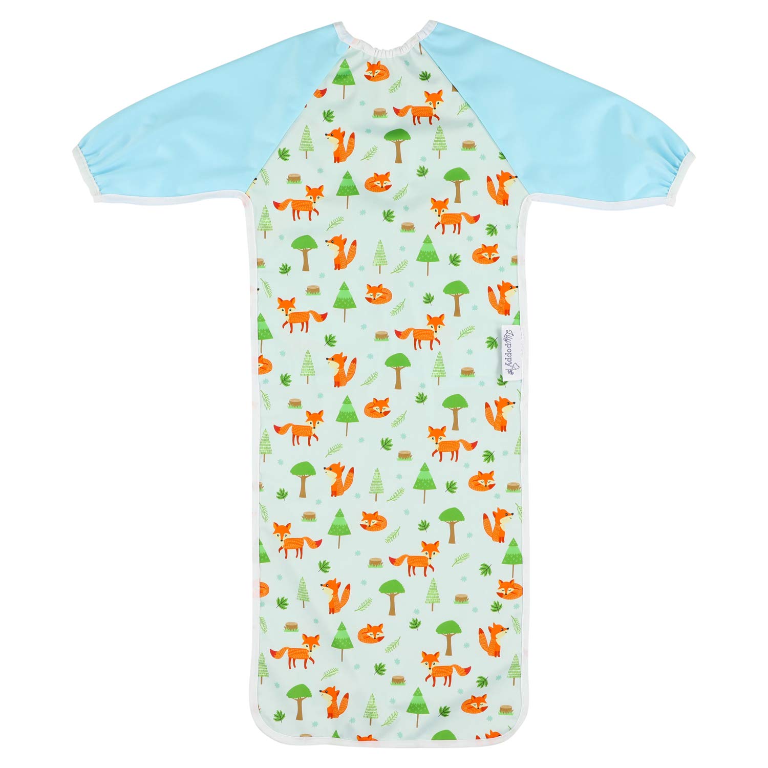 Lilypoppy Sleeved weaning bib Makes BLW Fun! Soft Waterproof Bibs with Sleeves Gives Full Coverage for Baby and Toddlers, Perfect for Baby led Weaning Or Messy Play (6-18M, Forrest/Blue)