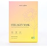 SUN & GLOW VEGAN COLLAGEN MASK Including Natural Elements Fermented 7-Layer Hyaluronic Acid Complex Soothing and Moisturizing Skin Korean Home Skincare Mask (0.88oz 25g 5Packs)