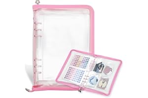 NOCAFI Sticker Organizer Binder Sticker Storage Display Book Reusable Sticker Book Collecting Album Sticker Keeper Holder Organizer with 220 Pockets and Zipper Closure, Sticker Not Included (Pink)