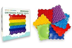 ORTHODON Rainbow Set of Sensory Massage Game Mat for Kids - Orthopedic Puzzle Floor Mats