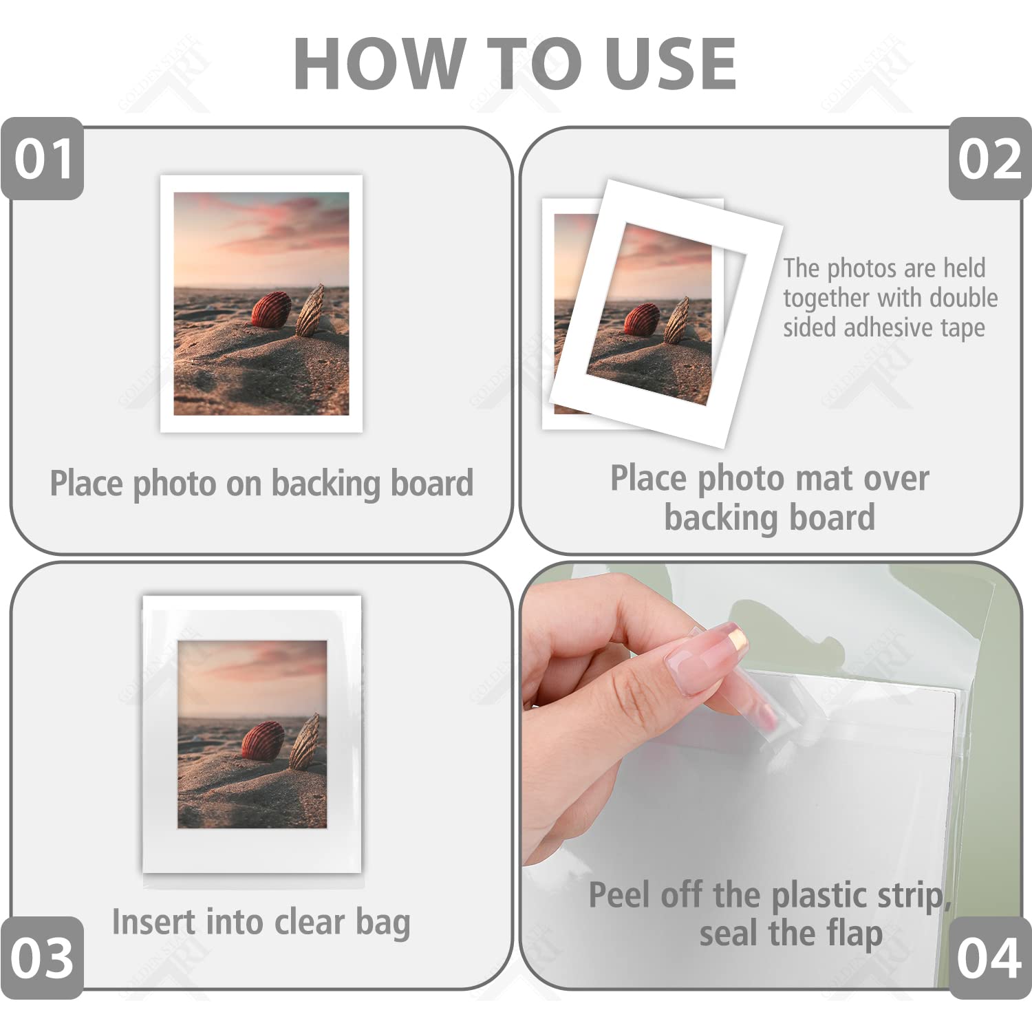Golden State Art Acid Free, Pack of 25, 11x14 White Picture Mats Mattes with White Core Bevel Cut for 8x10 Photo + Backing + Bags