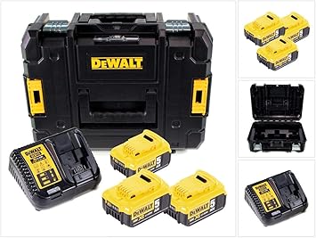 Dewalt Dcb115p3 Battery Plus Starter Kit In Tstak Ii System Case With Matching Insert Including 3 X 5 0 Ah Batteries And Charger Amazon De Baumarkt