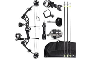 FENJANER Aechery Bowfishing Bow Kit 30-60LBS - Compound Bow Fishing Cambos Kits - Fishing Bow Set with Solid Arrows and Reel for Adult Shooting Fish