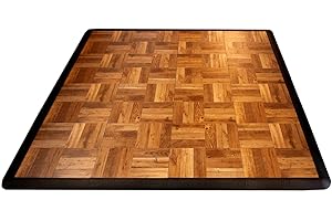 Big Floors 4X4DKOAKFLOOR Interlocking Lightweight Plastic Modular Dance Floor Kit (4' x 4'), Dark Oak, 32 Piece