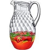 Amazing Abby - Bubbly Whirly Grand - Plastic Pitcher (96 oz, 3 Quart), Clear Water Pitcher with Lid, Fridge Jug, BPA-Free, Shatter-Proof, Great for Iced Tea, Sangria, Lemonade, Juice, Milk, and More