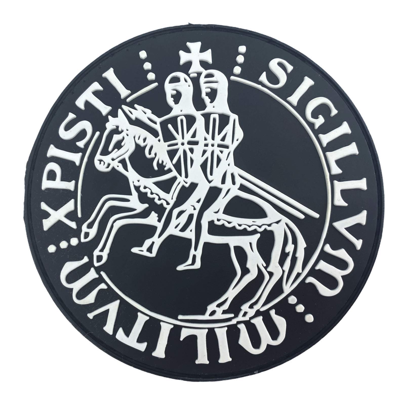 Patch Nation Sigillum Militum Xpisti Knights Templar Crusader Round PVC Airsoft Paintball Cosplay Patch