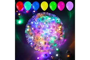YOOUMOGA 10 Colors LED Balloon Lights, 100pcs Mini Round Balls Lights Long Standby Time Flash Ball Lights for Balloon Paper Lantern LED Ball Lamp Waterproof Tiny Led Light for Halloween Christmas Decoration
