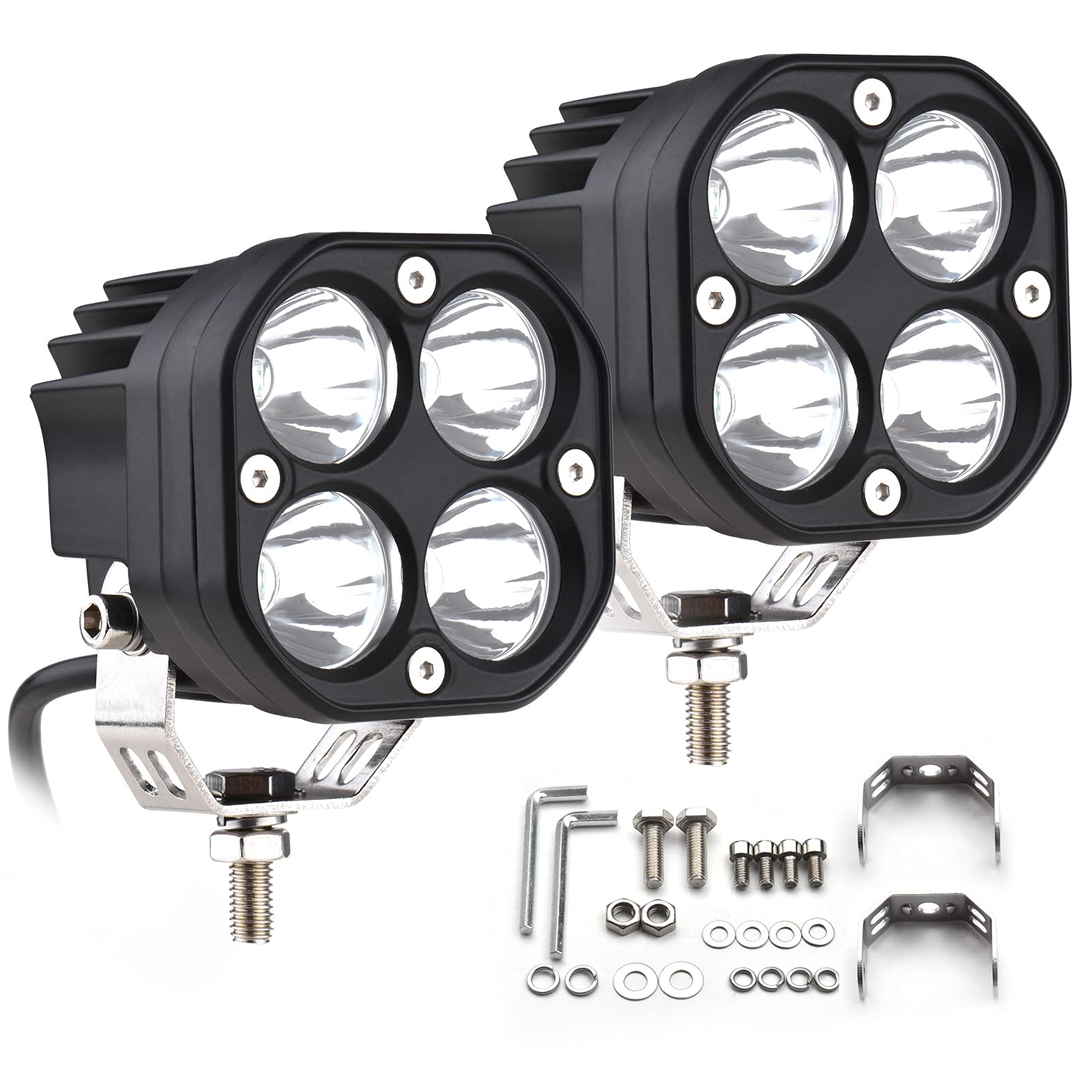 Photo 1 of BMPUG LED Light bar Driving Fog Lights 2Pcs LED Pods Driving Lamp IP68 Waterproof Work Light Off Road Lighting for Truck ATV UTV SUV Boat Trucks Motorcycle Tractor
