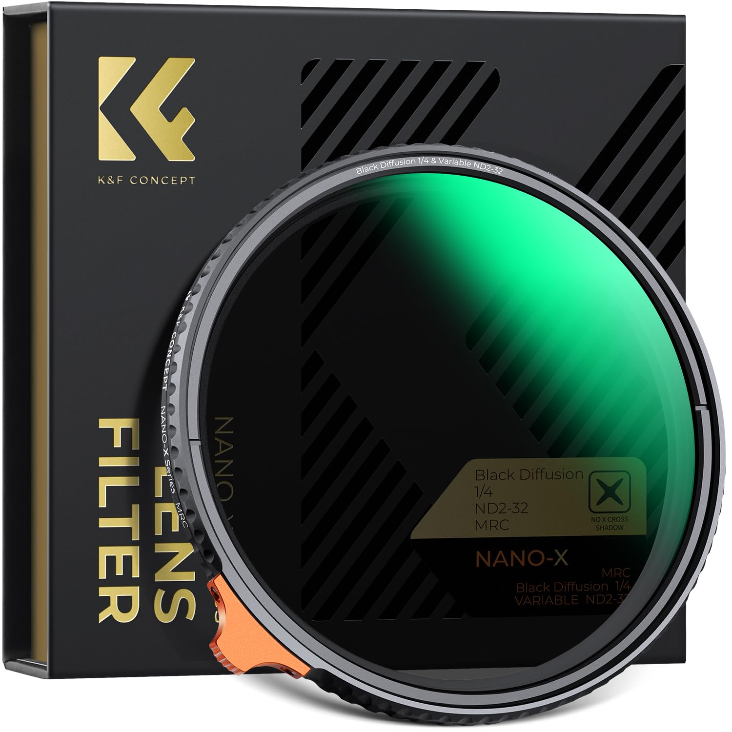 K&F CONCEPT 72mm 1/4 Black-Mist & Variable ND2-32 Filters, Multi-functional Black Diffusion Adjustable ND 2-in-1 Filters Neutral Density for DSLR Lens