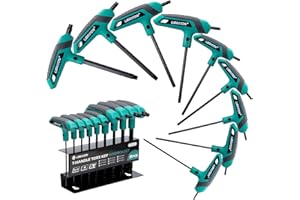 LIBRATON 9PCS T Handle Torx Wrench Set, T10-T50, T-Handle, Two-tip Design, Suitable for Torx Screws, Auto Bike Repair Tool, w