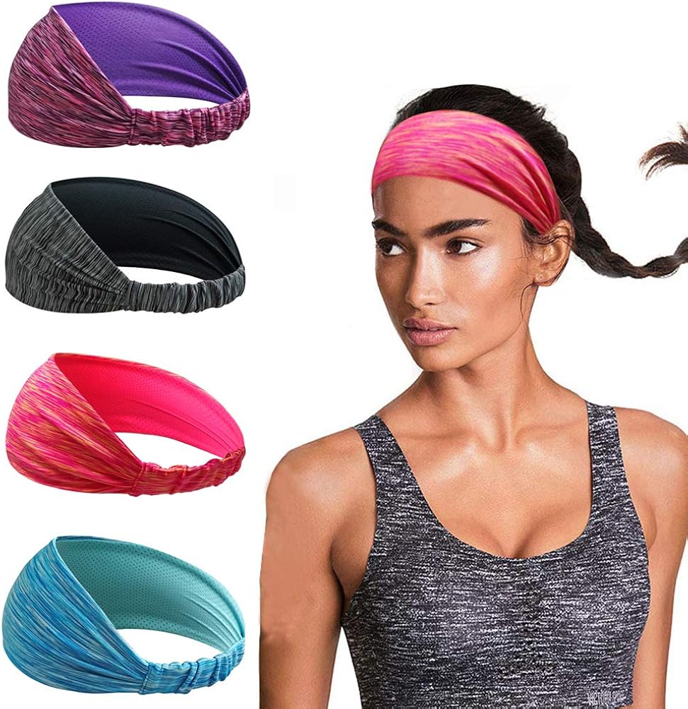 Stirnbänder Für Damen – 12 Stück, Rutschfest, Saugfähig, Für Sport & Yoga
