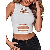 Avidlove Fishnet Top for Women Sexy Cut Out Crop Short Hollow Out Cropped Tank Top