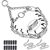 Dog Prong Collars for Small Medium Large Dogs, No Pull Stainless Steel Adjustable Dog Training Pinch Collar with Quick Releas