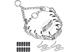 Dog Prong Collars for Small Medium Large Dogs, No Pull Stainless Steel Adjustable Dog Training Pinch Collar with Quick Releas