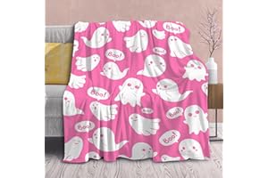 VIRUDHAKA Pink Ghosts Halloween Blanket Gifts for Girls Women Kids Fleece Lightweight Throws Blanket Spooky for Boys Soft Flannel Blankets Decorations-40 x50