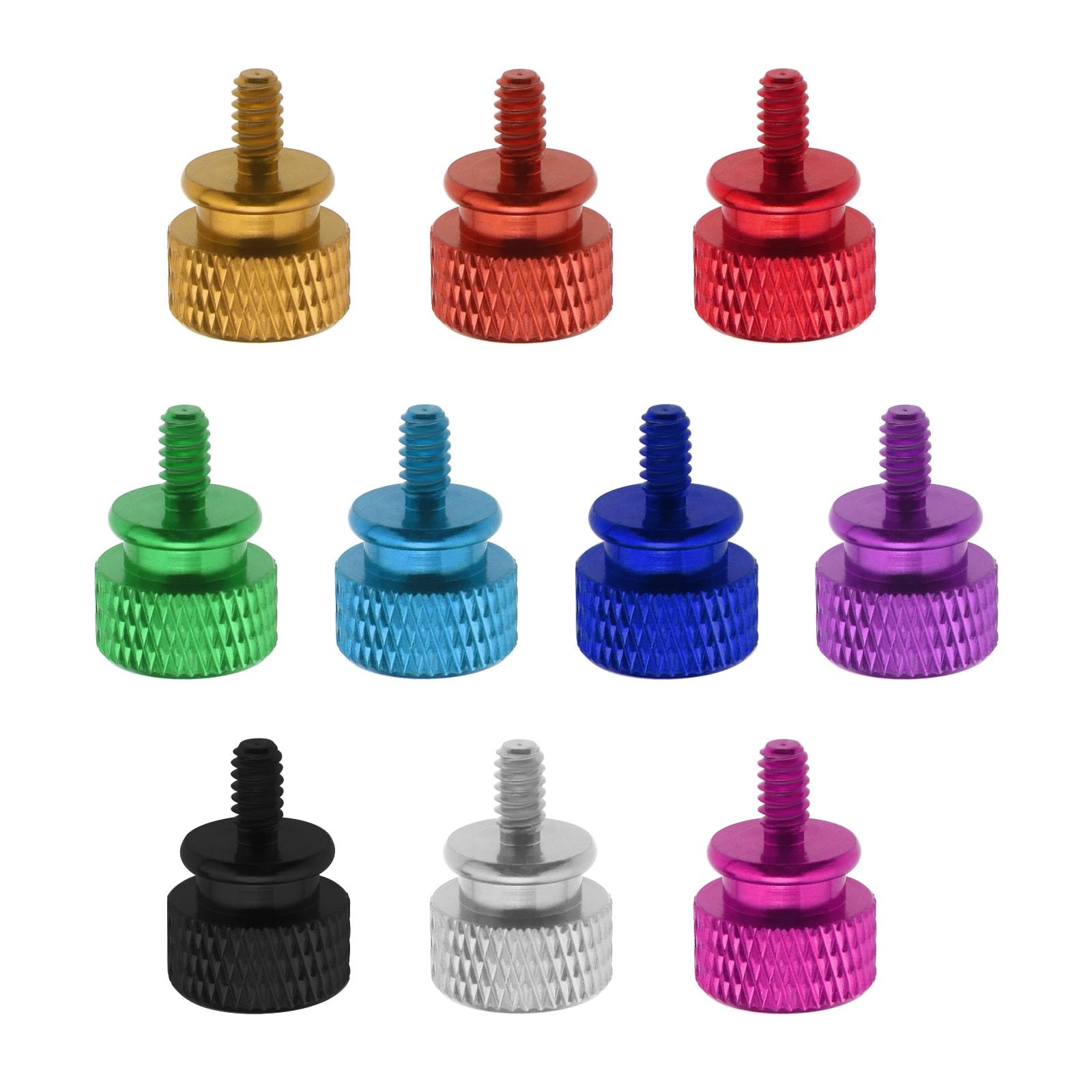 YINETTECH 10Pcs M3.5 6-32 Computer Case Thumbscrews PC Case Thumb Screws Aluminum Alloy Case Anodized Hand Fastener Computer Accessories