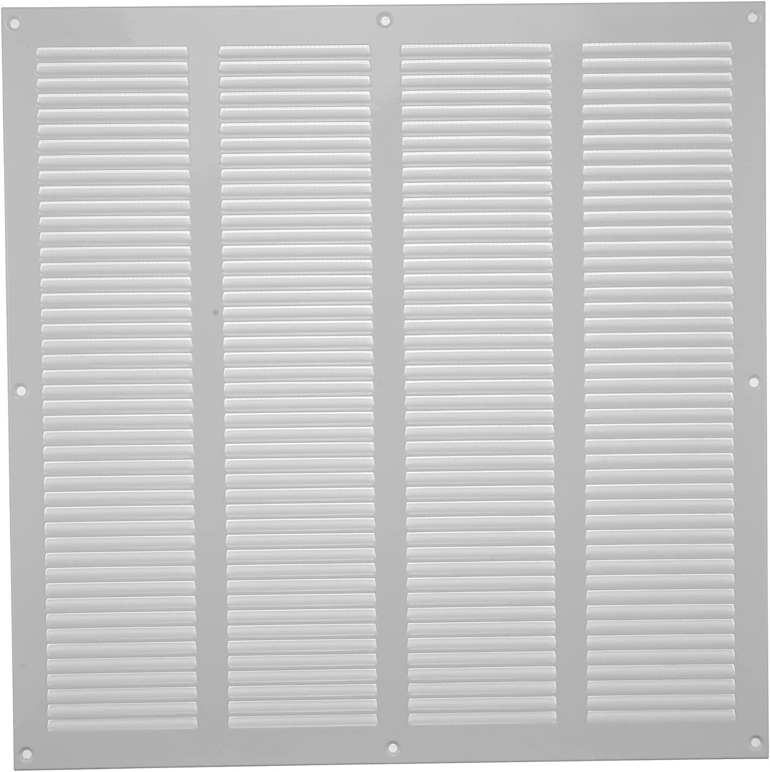 16'' x 16'' Inch / 400 x 400 mm White Steel Vent Cover - Metal Square Soffit Grille - Louvered Air Return Grille - for Ceiling and Sidewall - Built-in Protection Screen Mesh - HVAC Ventilation — image 1