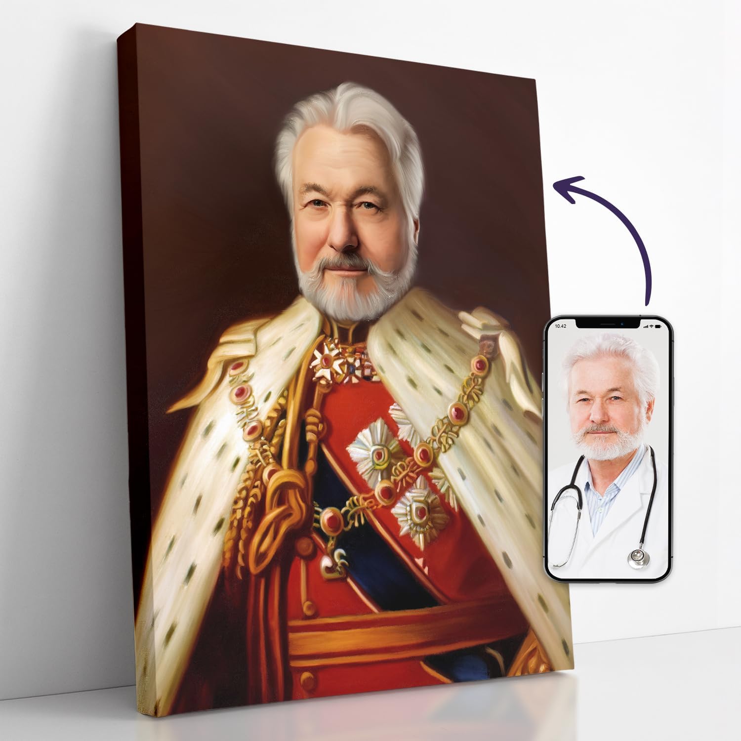 Photographs - Custom Royal Portrait Personalized from Your Photo, Personalized Gifts for Men, Turn Him into King (His Majesty, 24