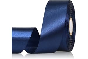 Sagaat Navy Blue Ribbon 1-1/2 Inch 30 Yards Single Face Dark Blue Satin Ribbon for Bouquet Accessories Gift Wrapping Crafts Hair Sewing Wedding Christmas