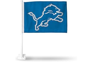 Rico Industries NFL Double Sided Car Flag - 16" x 19" - Strong Pole That Hooks onto Car/Truck/Automobile