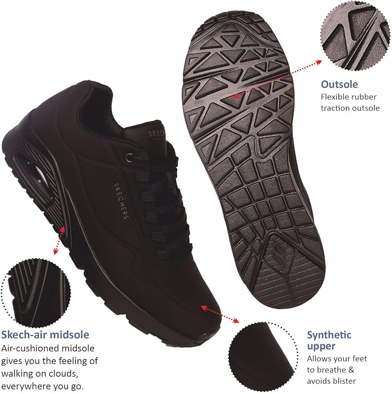 Uno Stand On Air, Scarpe da ginnastica Uomo, Black Durabuck Trim, 42 EU