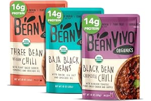 BeanVIVO - Variety 3 Pack (10 oz each) - Organic Baja Black Beans, Three Bean Vegan Chili, Black Beans Chipotle Chili - Seasoned & Ready to Eat, Plant Protein, Vegan, Gluten Free, Microwaveable, Instant Meals