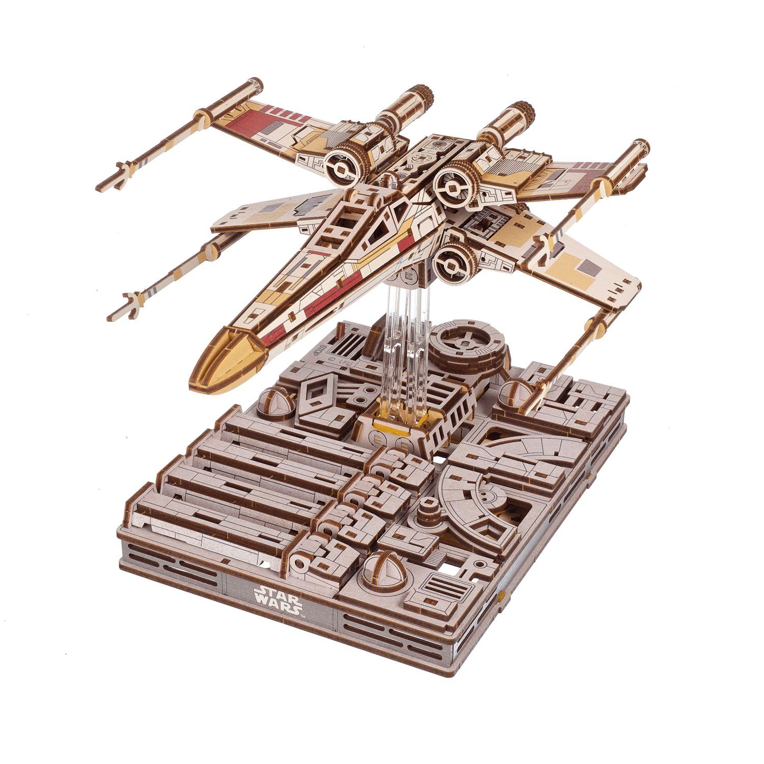 UGEARS Star Wars™ Luke Skywalker`s X-Wing Starfighter™ 3D Puzzle – Wooden Model Kits for Adults to Build Star Wars Gifts for Men for Birthday – 3D Wooden Puzzles for Adults Building Set 455 Pcs