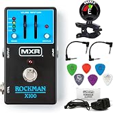 MXR Rockman MX100 Analog Tone Processor - Bundle with 2 Patch Cables, 6 Dunlop Picks and Snark-X Tuner