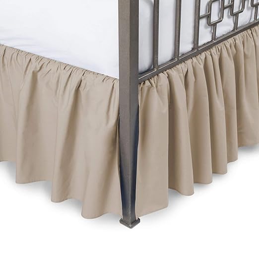 Ruffled Bed Skirt Split Corners Drop Bed Skirt Three Side