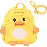 Lifelix Toddler Backpacks for Boys Girls 2-4 Cute 3D Kids Duck Schoolbag with Baby Leash for Small Preschool Kindergarten Bookbag Cartoon Mini Travel Bags 10inch (Yellow)