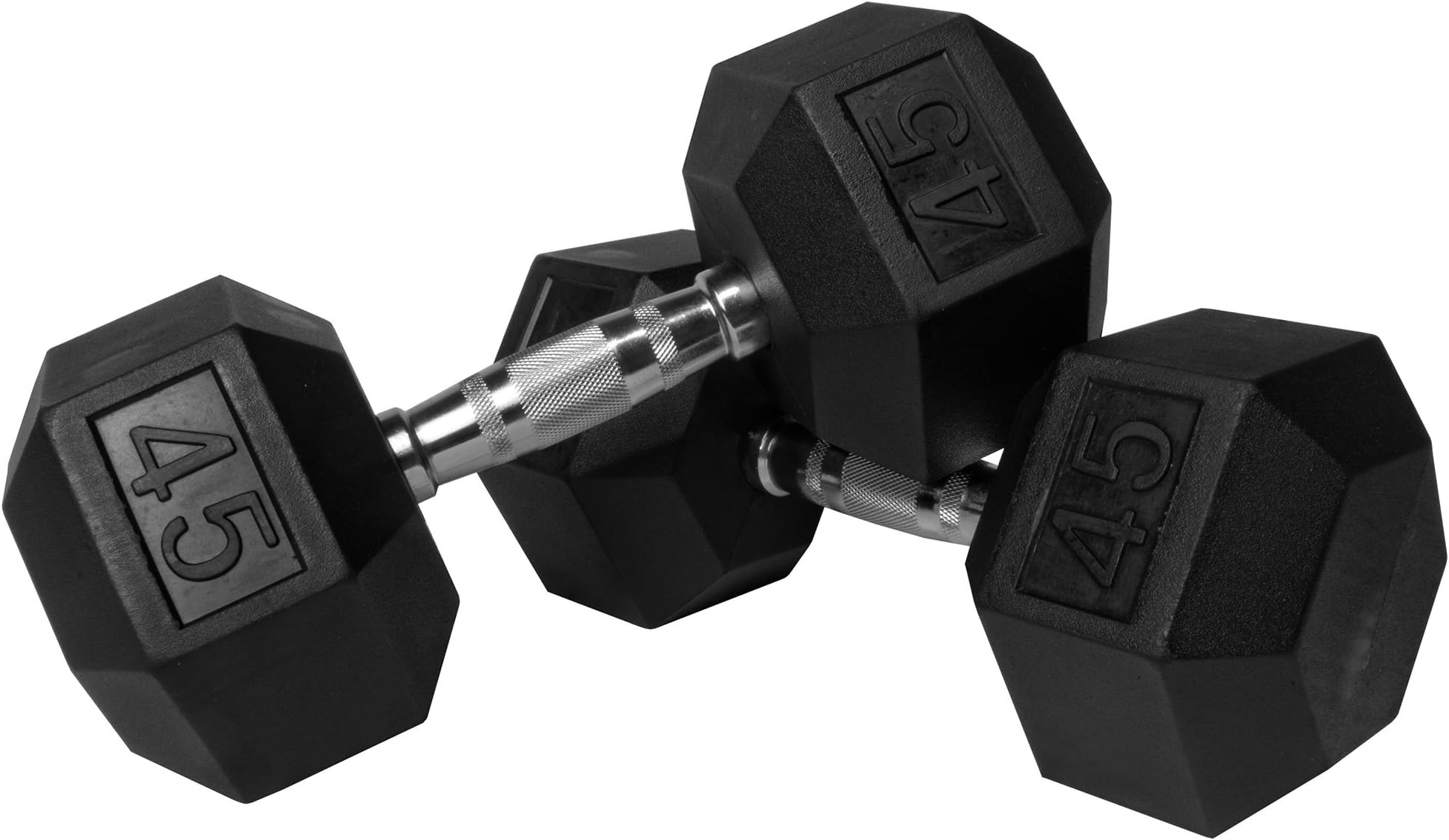 Xmark Rubber Hex Dumbbell Pair (45-Pounds)