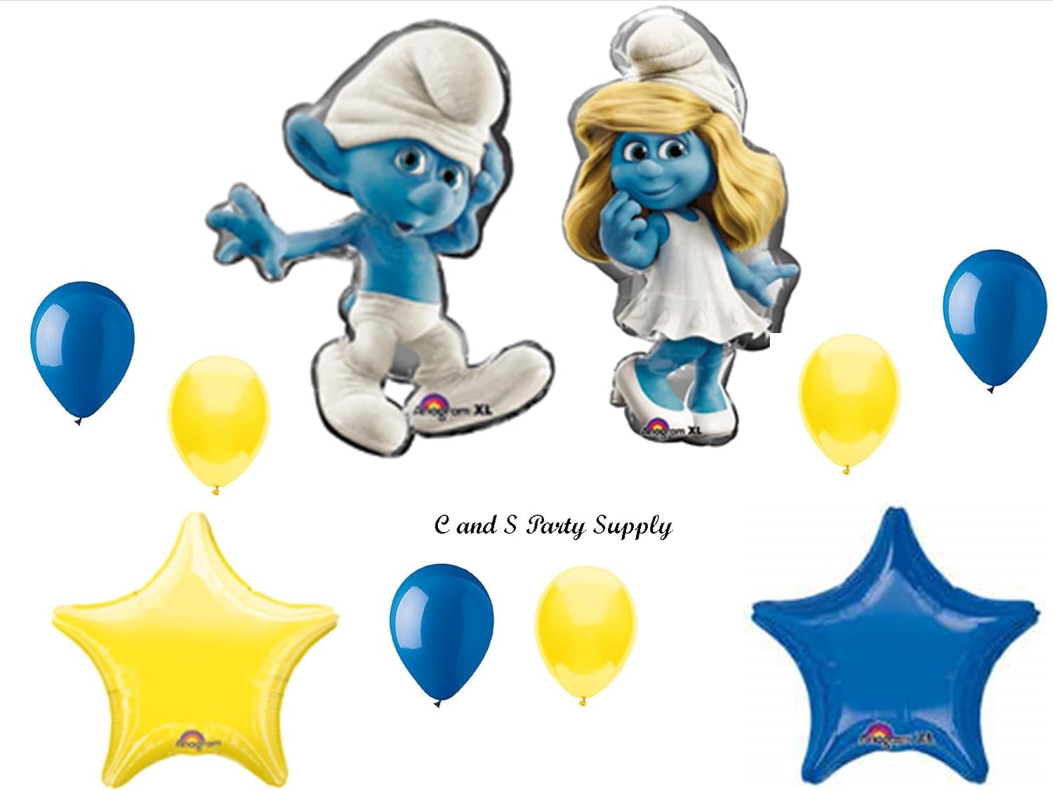 Amazon Com Smurf Smurfette Movie Birthday Party Balloons
